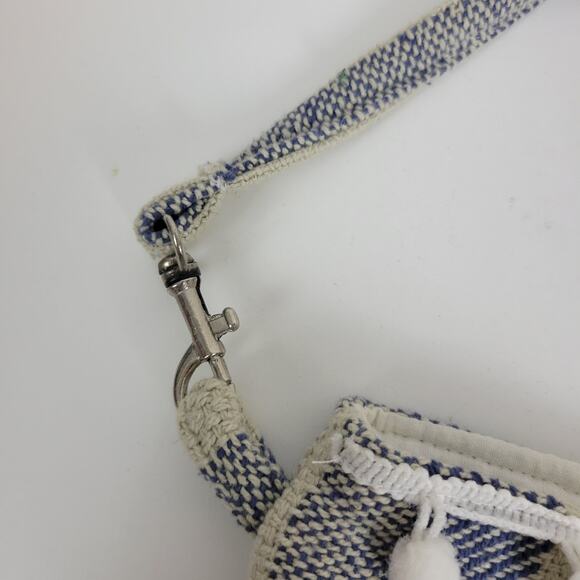 Womens Bag One Size Blue Woven Striped Bohemian Style Crossbody - Picture 6 of 9